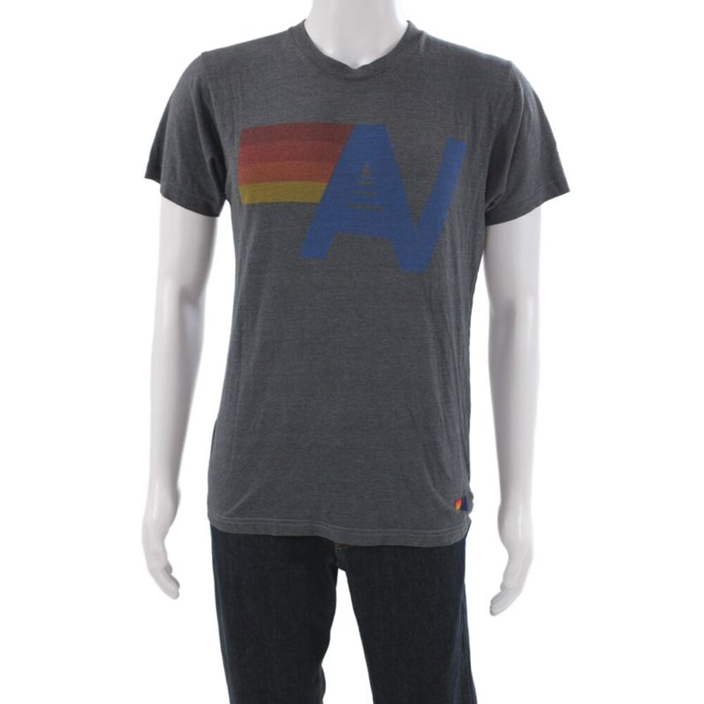 Aviator Nation Mens Basic Graphic Retro Gray T-Shirt Size M